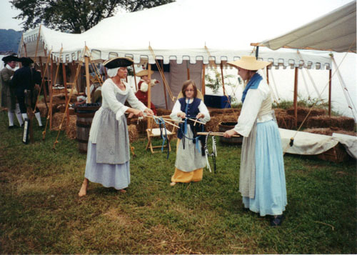 Girls playing quoits